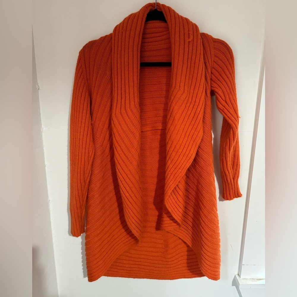 Baby Alpaca Ultra Soft orange long sleeve sweater size S - Picture 1 of 3